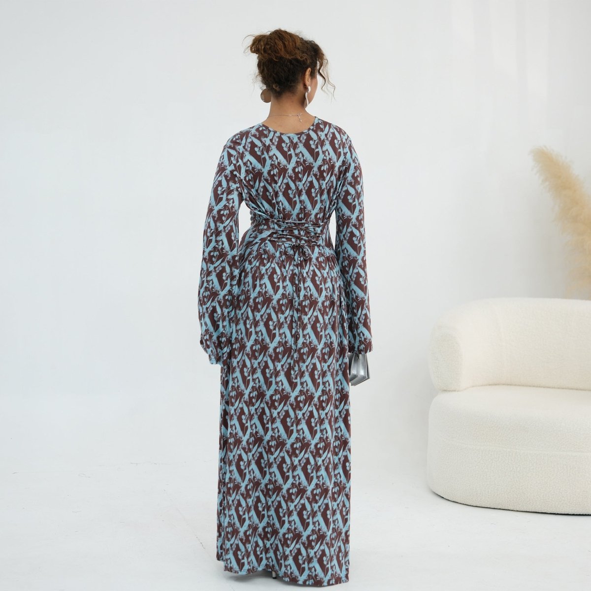 Print Stretch Maxi Dress(MS429)