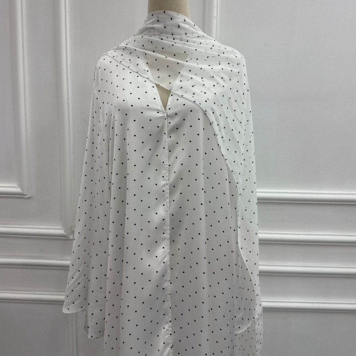 Printed Double-Layer Open Abaya & Hijab Set(MOA324)