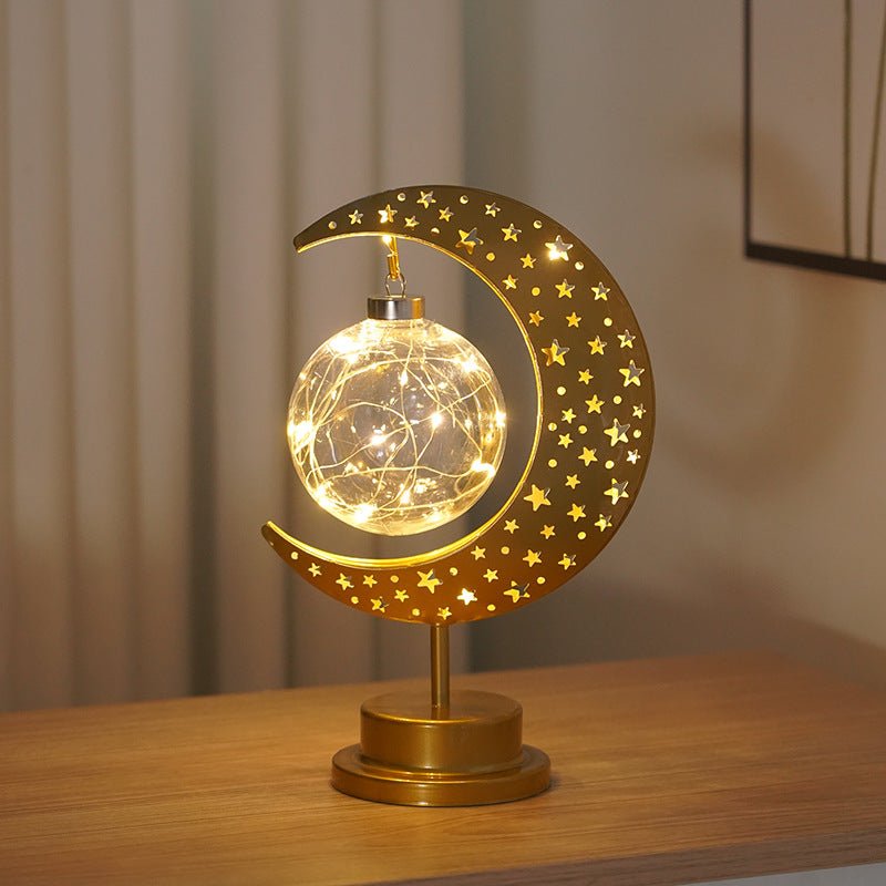 Ramadan Iron Star & Crescent Lamp Festive Candle Holder Decor (MAC399)