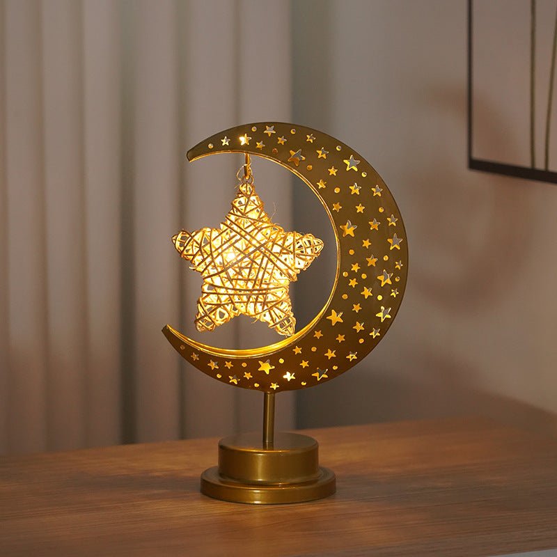 Ramadan Iron Star & Crescent Lamp Festive Candle Holder Decor (MAC399)
