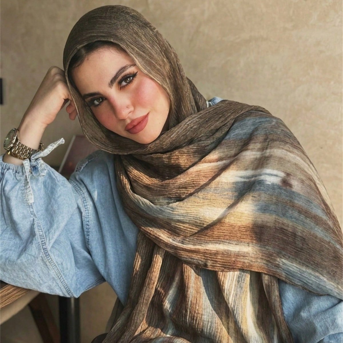 Rayon Gradient Tie-Dye Scarf  | Rayon Gradient Hijab (MH216)