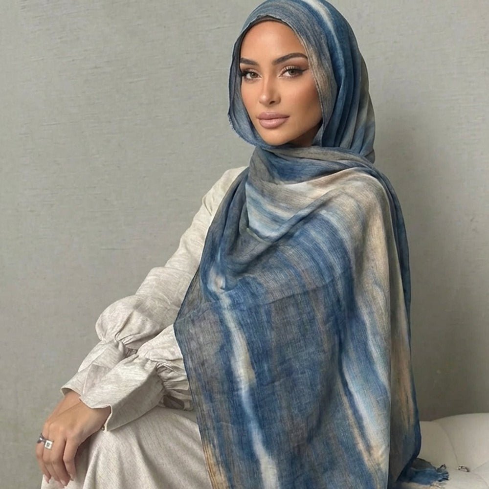 Rayon Gradient Tie-Dye Scarf  | Rayon Gradient Hijab (MH216)
