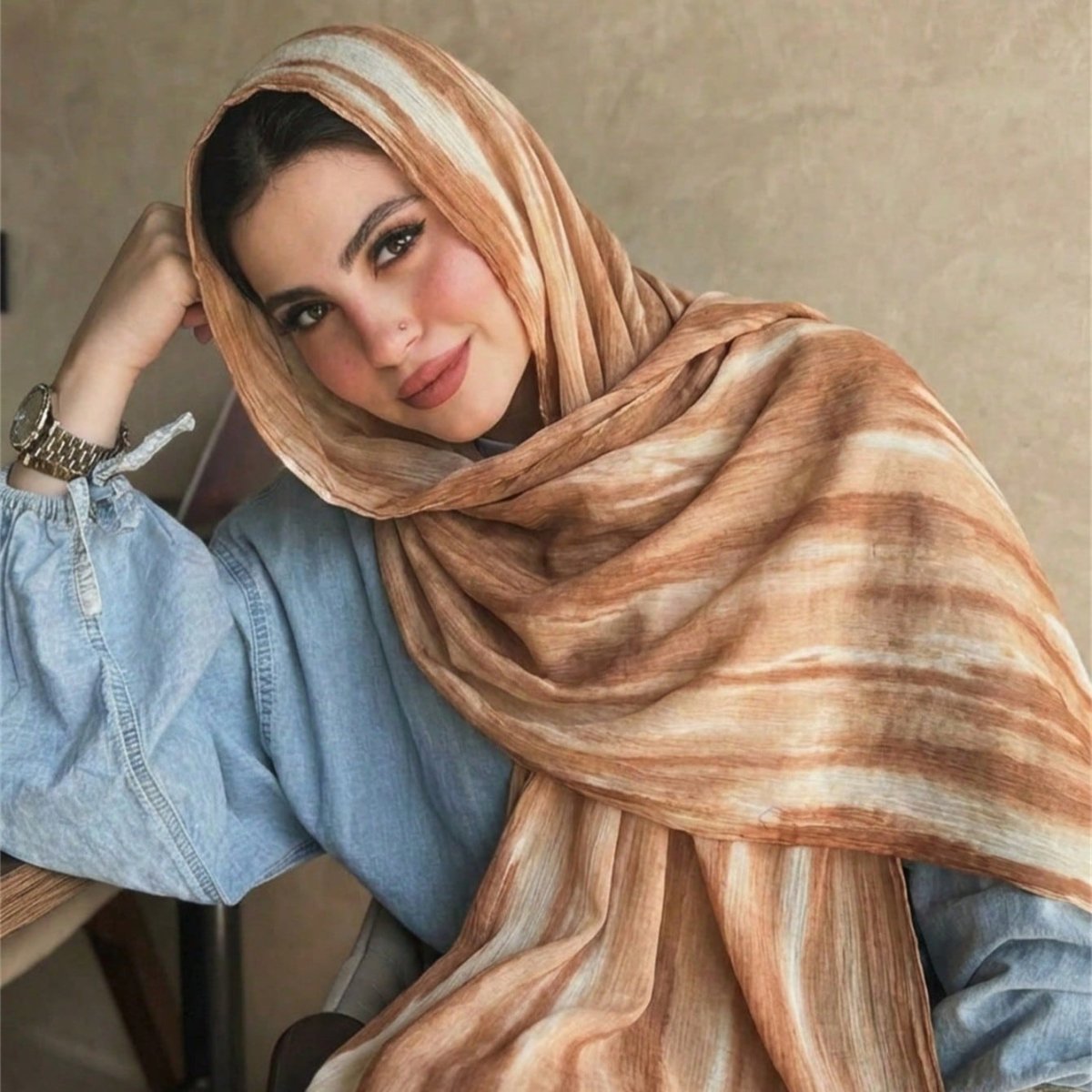 Rayon Gradient Tie-Dye Scarf  | Rayon Gradient Hijab (MH216)