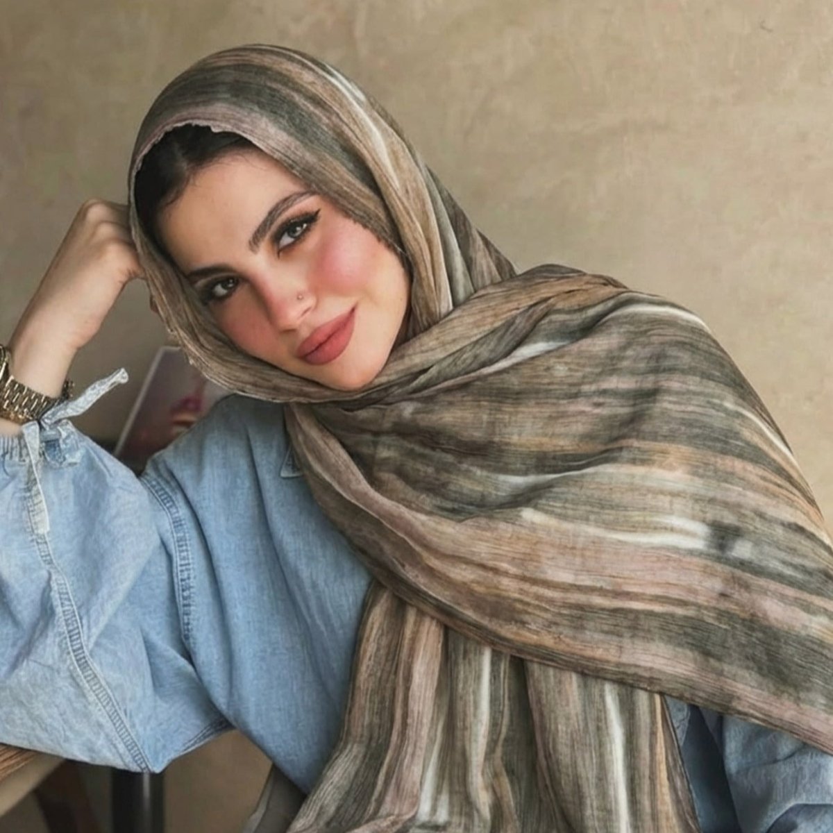 Rayon Gradient Tie-Dye Scarf  | Rayon Gradient Hijab (MH216)