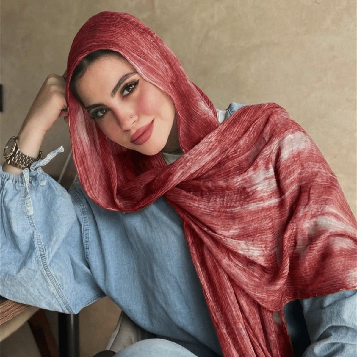 Rayon Gradient Tie-Dye Scarf  | Rayon Gradient Hijab (MH216)