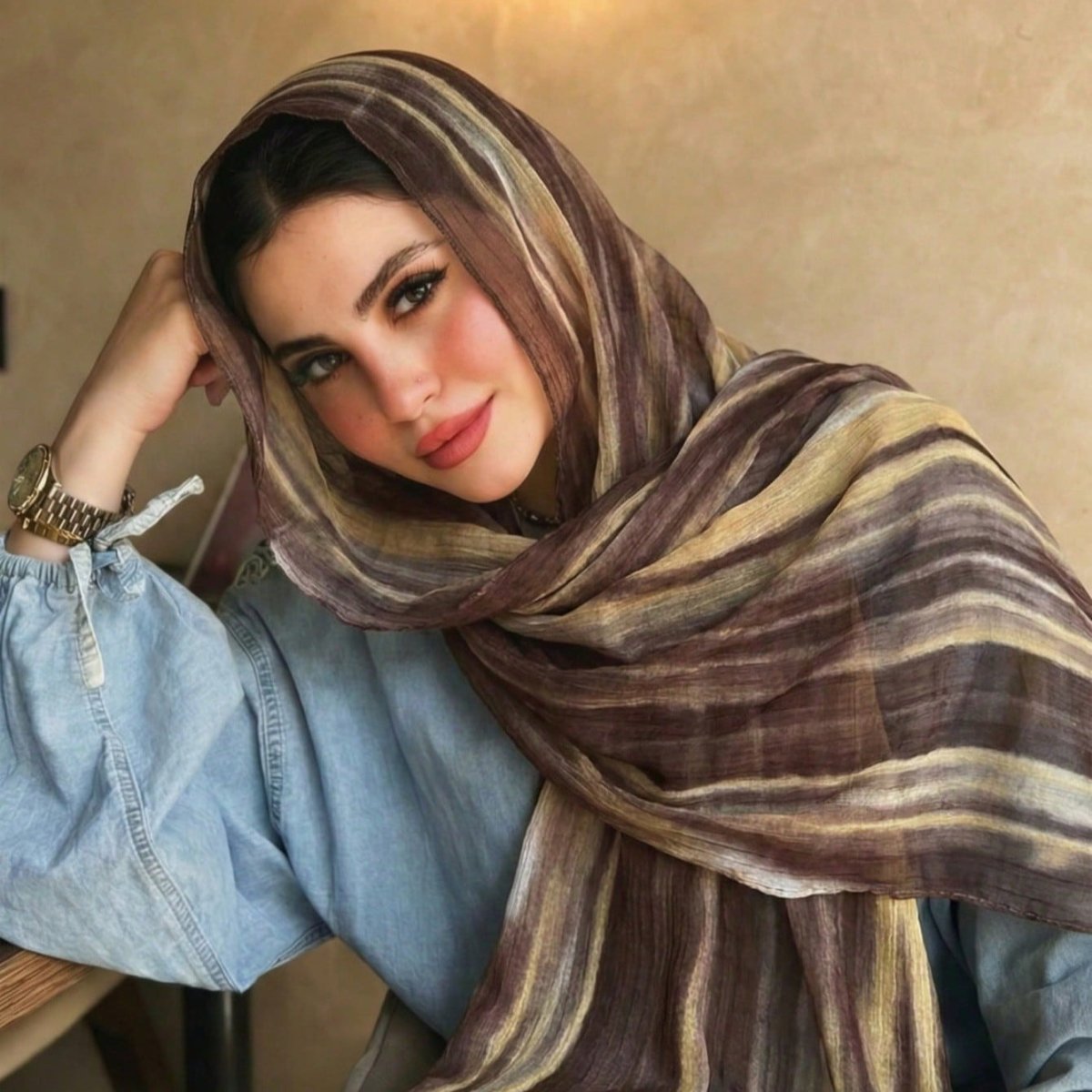 Rayon Gradient Tie-Dye Scarf  | Rayon Gradient Hijab (MH216)