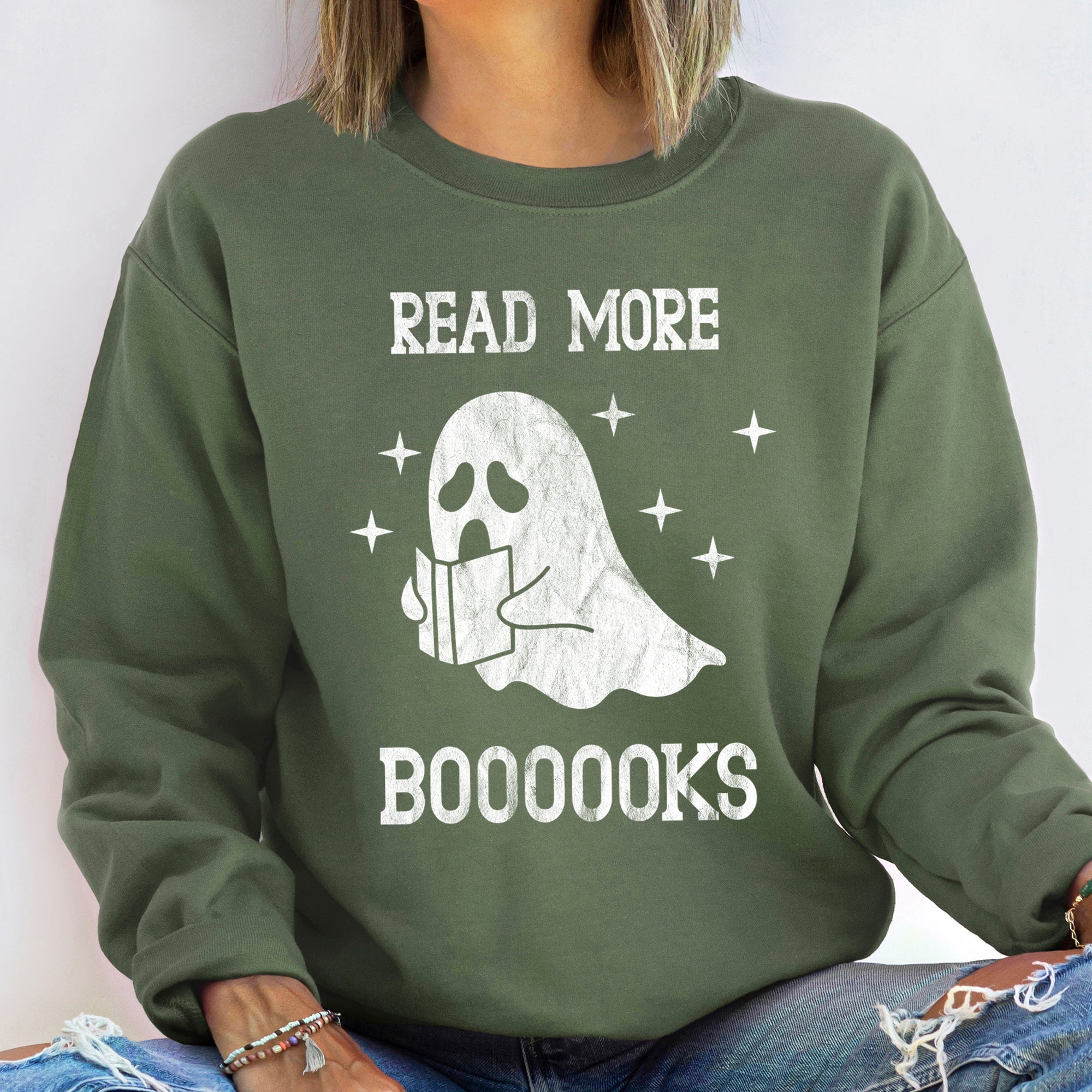 Read More Books Halloween Cozy Reading Lover Quote For Bookworms Literary Autumn Sweatshirt