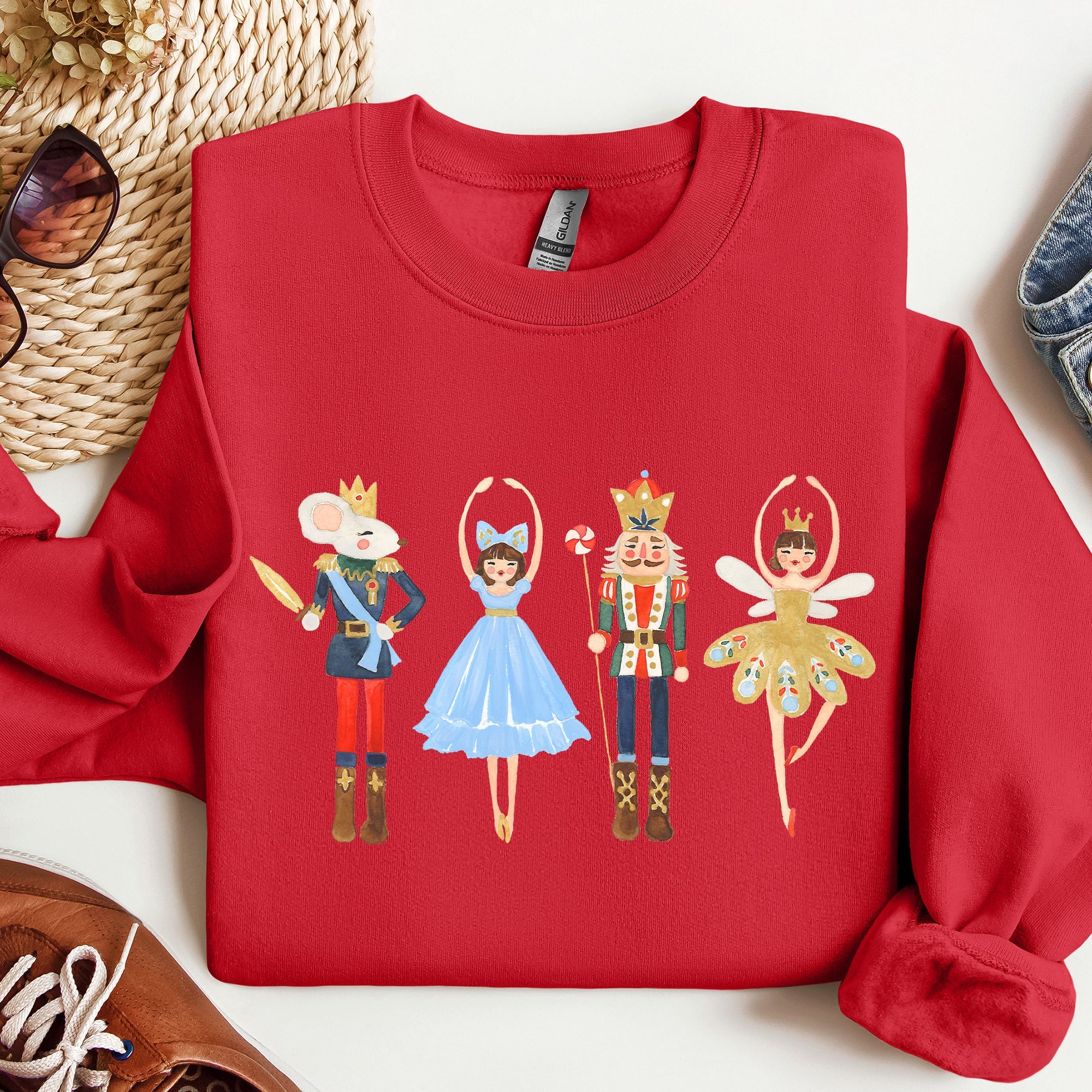 Nutcracker Ballet Christmas Scene Artwork Inspires Festive Ornaments And Classic Dance Imagery Sweatshirt