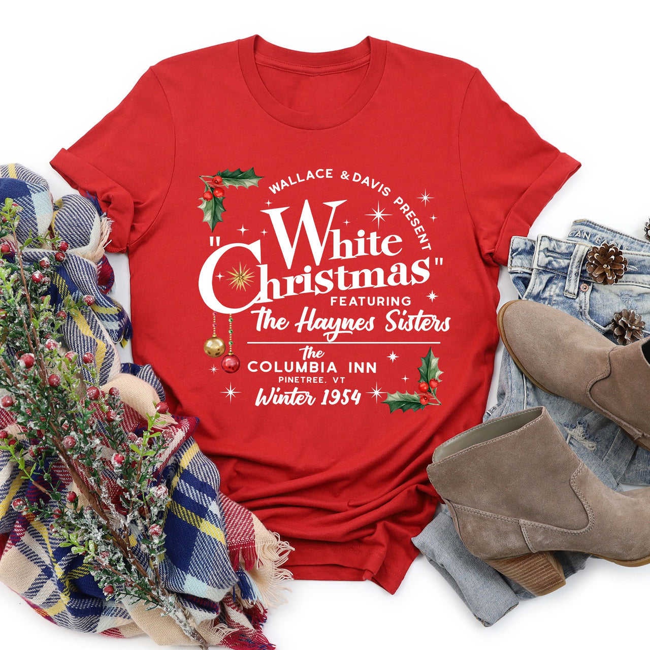 White Christmas Movie Poster Classic Edition Vintage Style Holiday Film Graphic Tee
