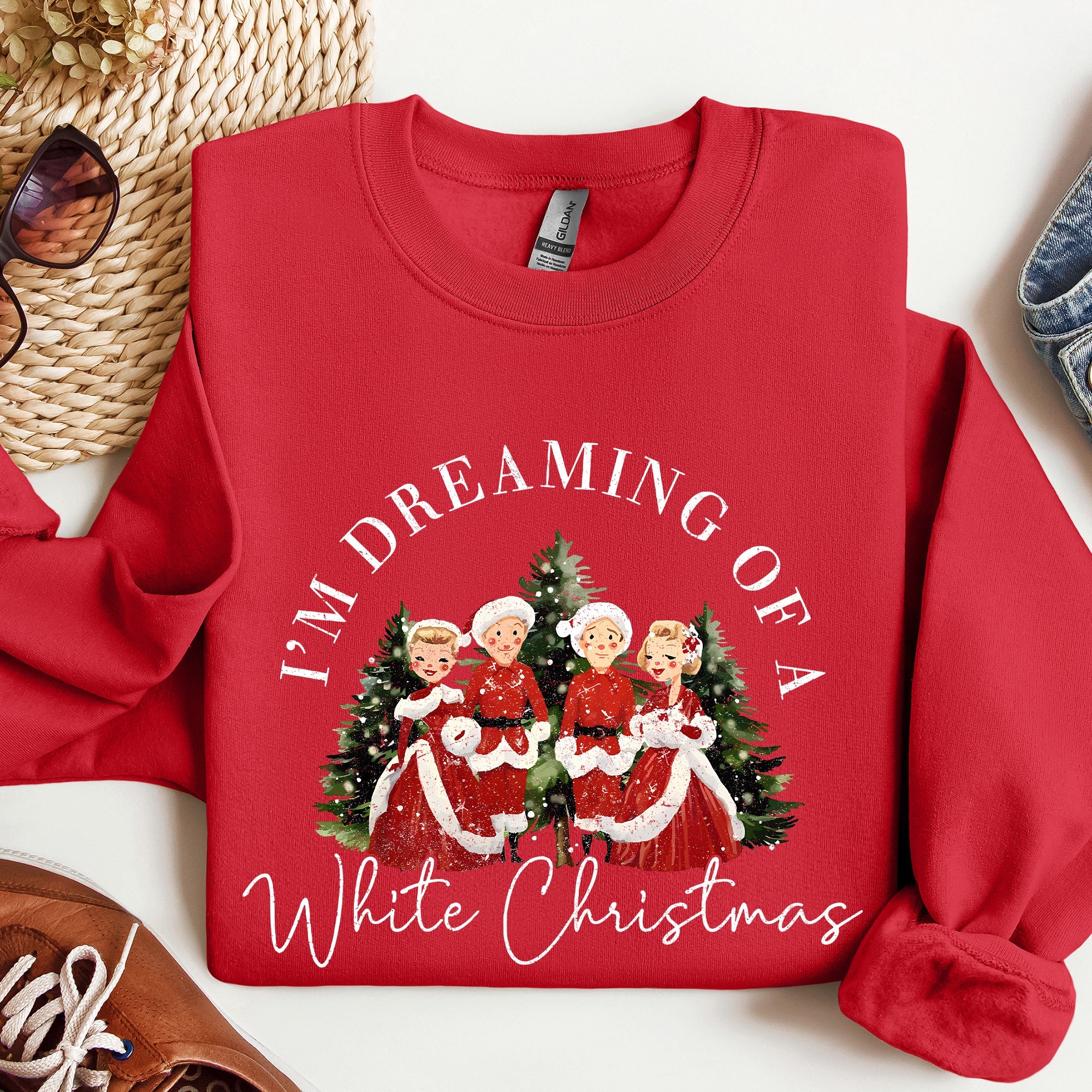 I'm Dreaming Of A White Christmas Retro Movie Classic Holiday Cozy Warm Sweatshirt