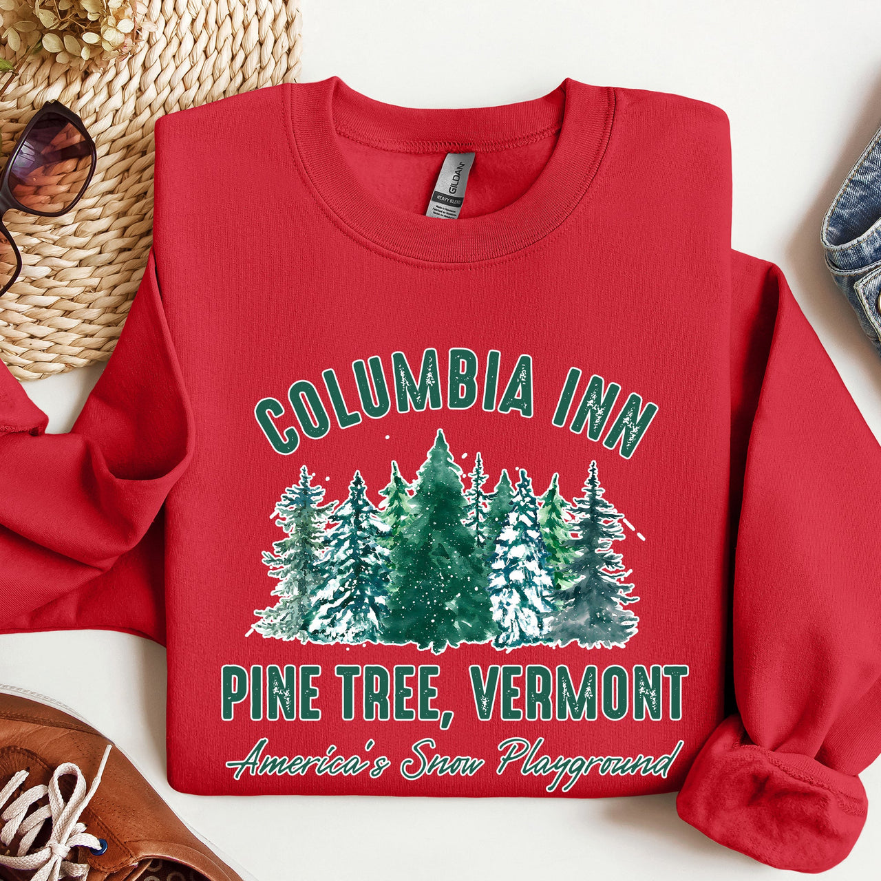 Columbia Inn White Christmas Movie Classic Musical Cozy Vintage Inspired Sweatshirt
