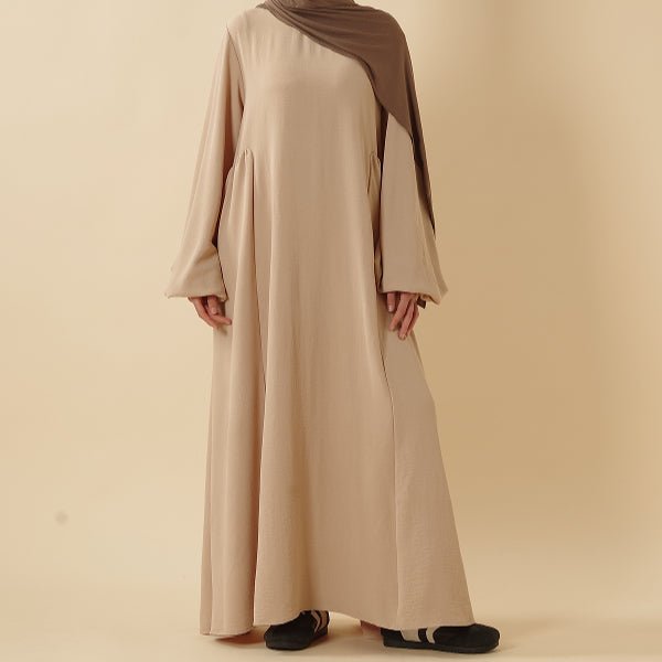 Relaxed Fit Lantern Sleeves Crepe Abaya (MA190)
