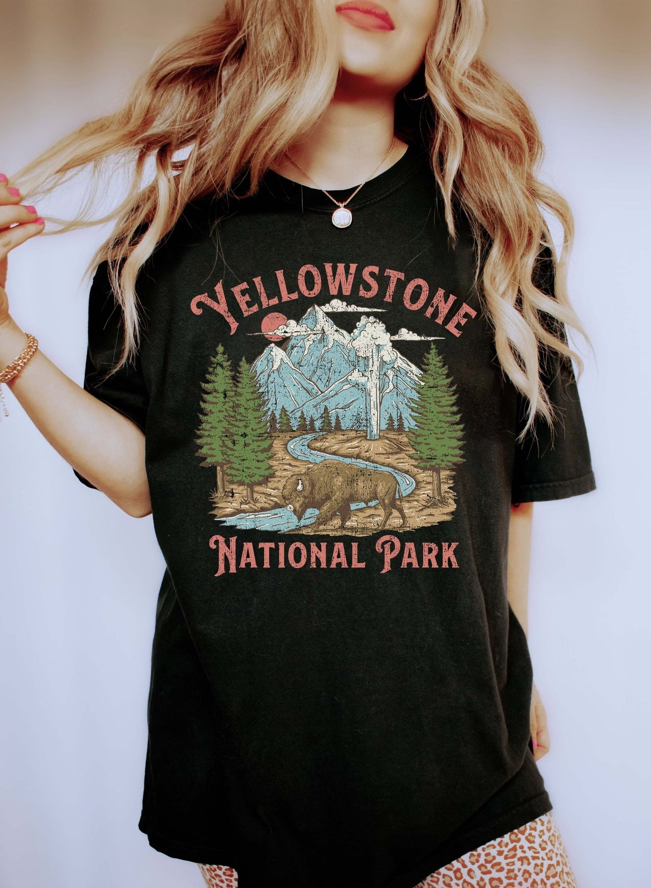 Yellowstone National Park Retro Wilderness Adventure Design Limited Edition Comfort Colors Tee
