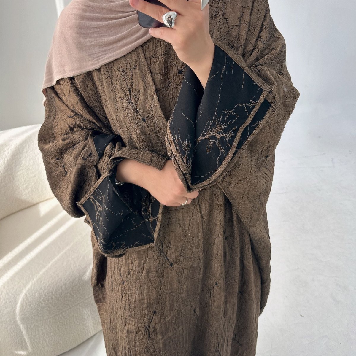 Reversible Jacquard Cardigan & Dress Set(MOA282)