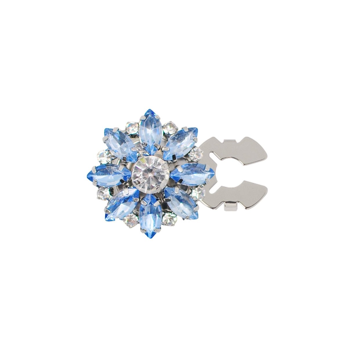 Rhinestone Button Covers | Crystal Flower Decorative Clips(MAC359)
