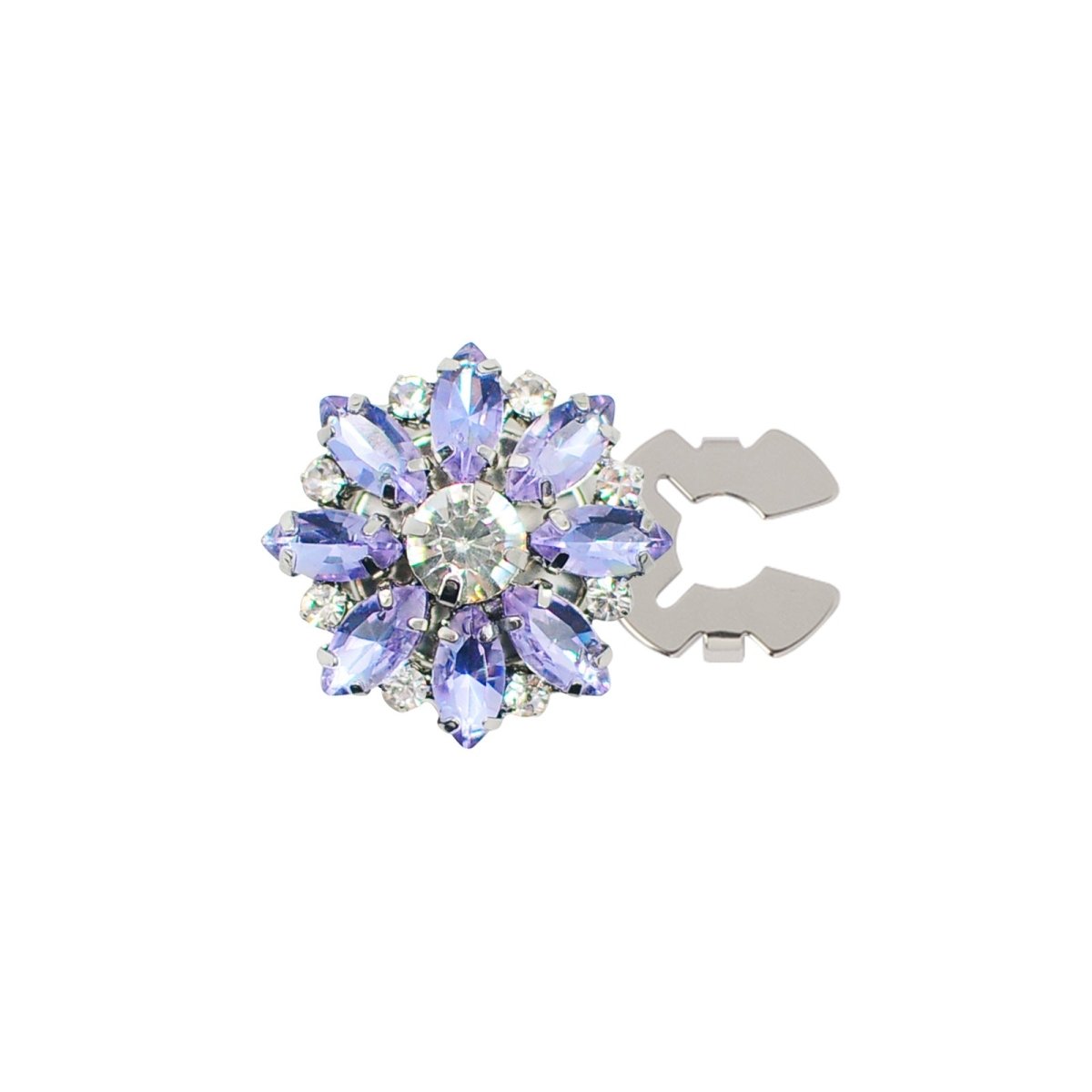 Rhinestone Button Covers | Crystal Flower Decorative Clips(MAC359)