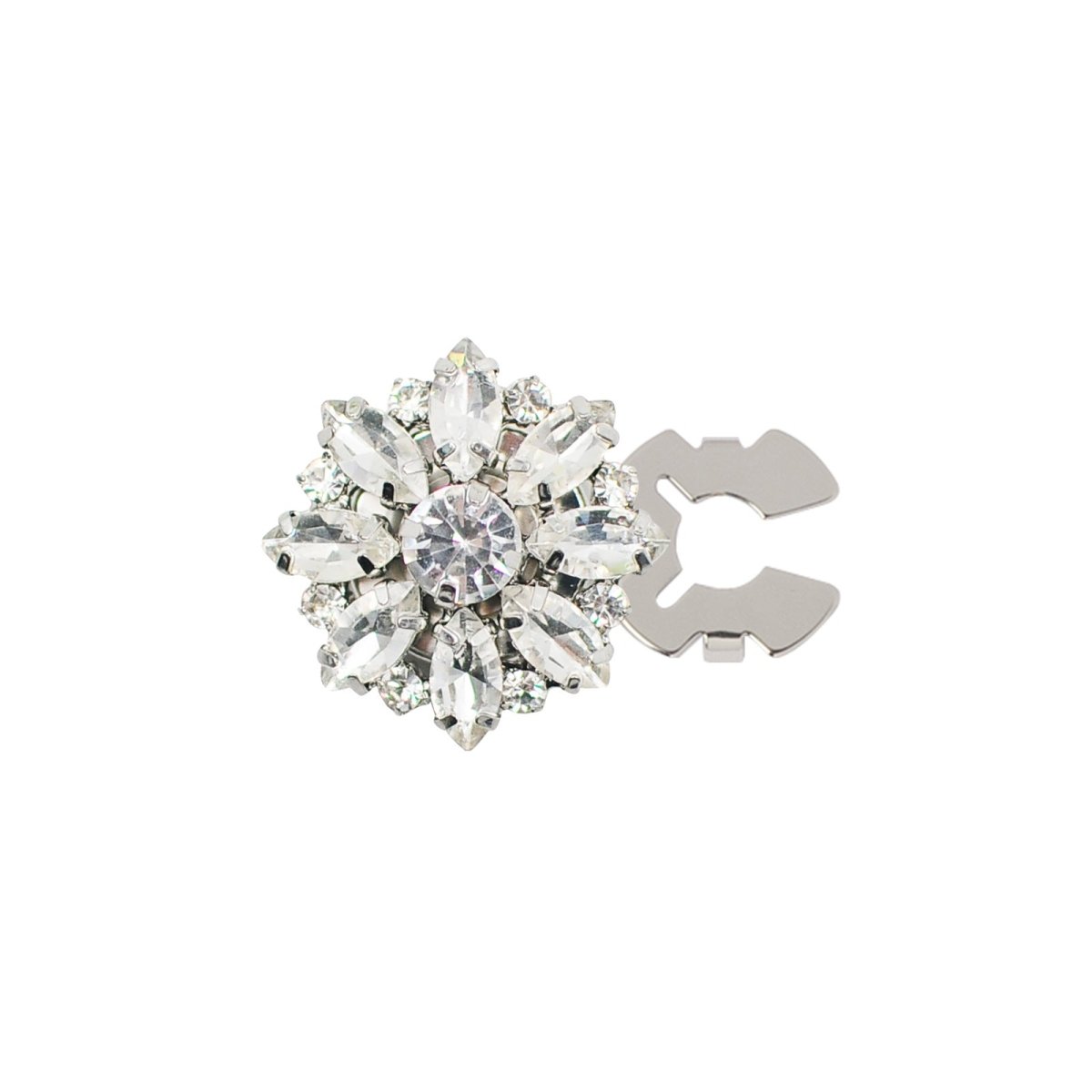 Rhinestone Button Covers | Crystal Flower Decorative Clips(MAC359)
