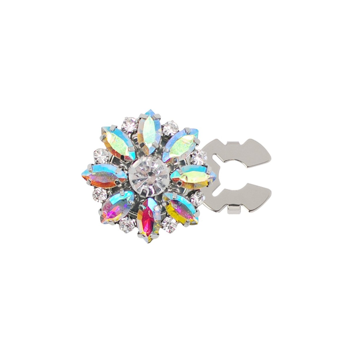 Rhinestone Button Covers | Crystal Flower Decorative Clips(MAC359)