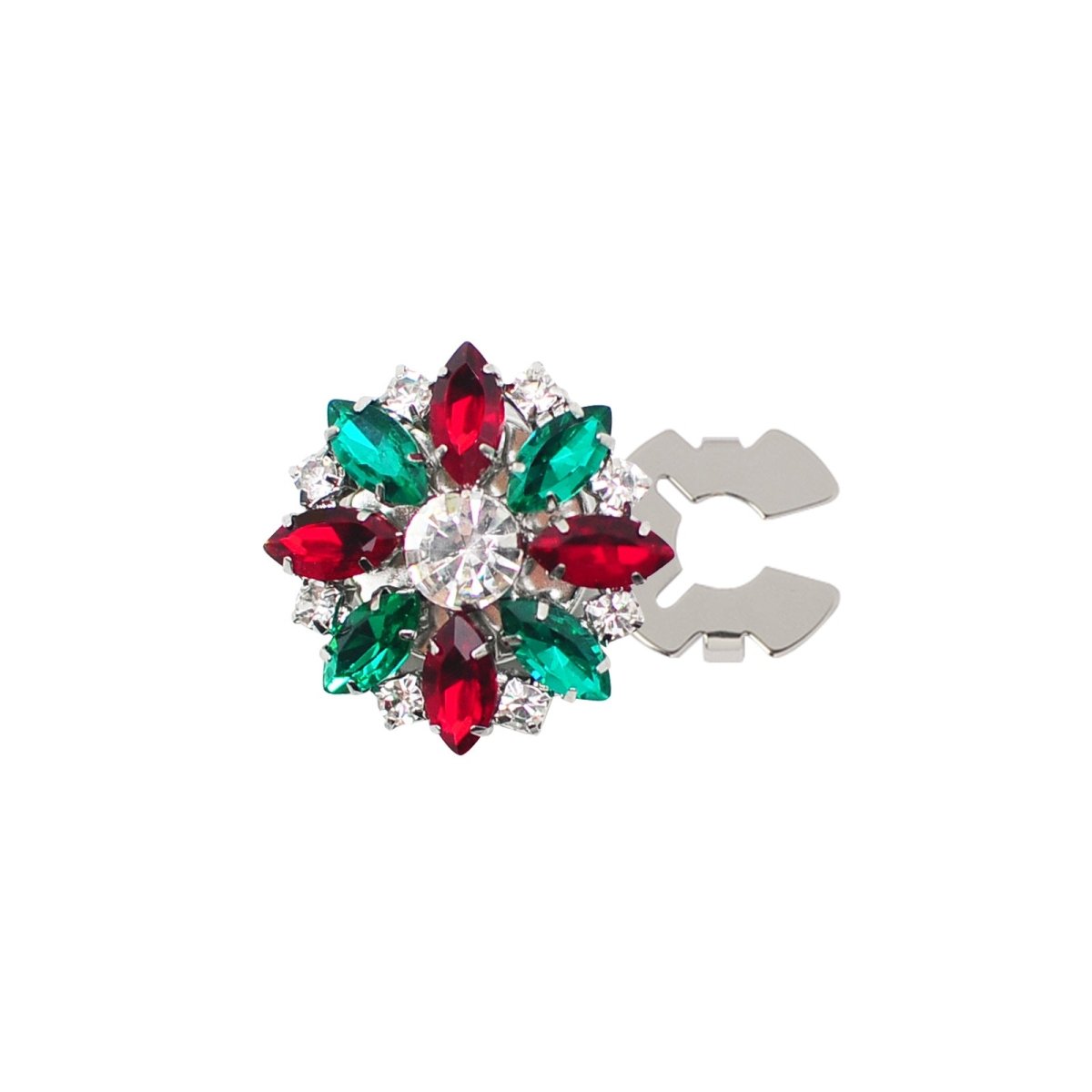 Rhinestone Button Covers | Crystal Flower Decorative Clips(MAC359)