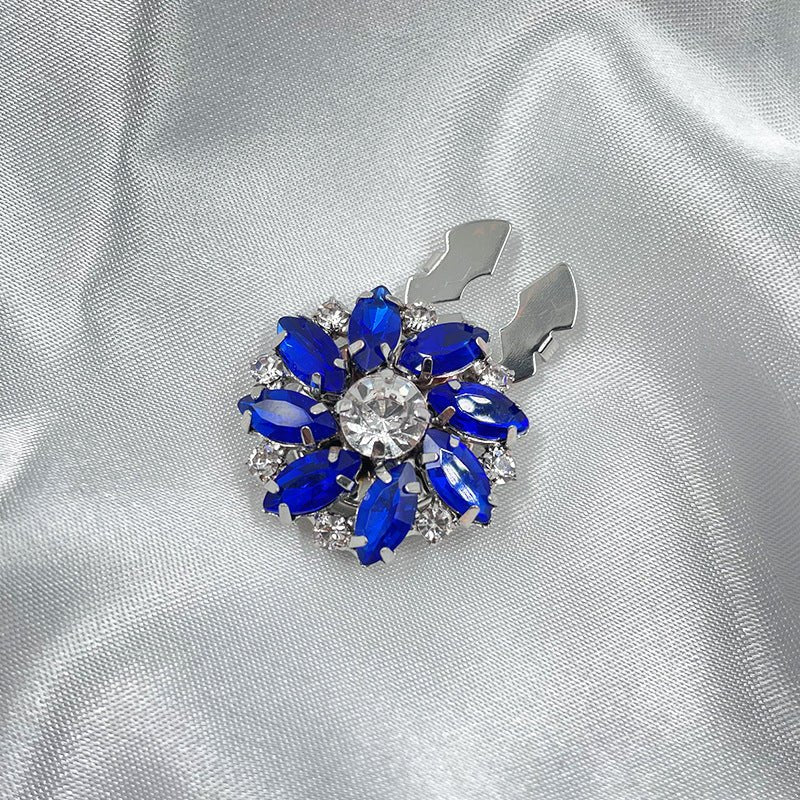 Rhinestone Button Covers | Crystal Flower Decorative Clips(MAC359)