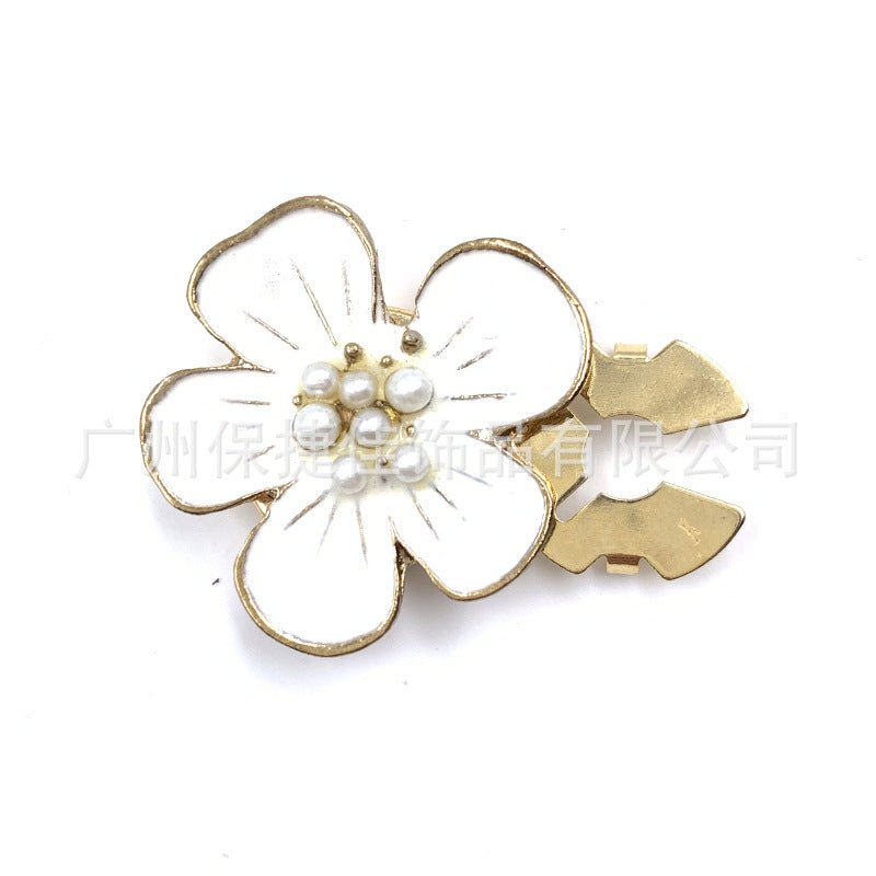 Rhinestone Button Covers | Crystal Flower Decorative Clips(MAC359)