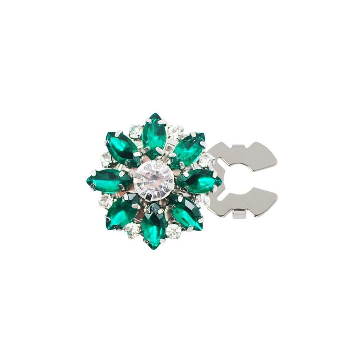 Rhinestone Button Covers | Crystal Flower Decorative Clips(MAC359)
