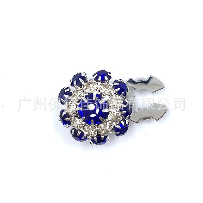 Rhinestone Button Covers | Crystal Flower Decorative Clips(MAC359)