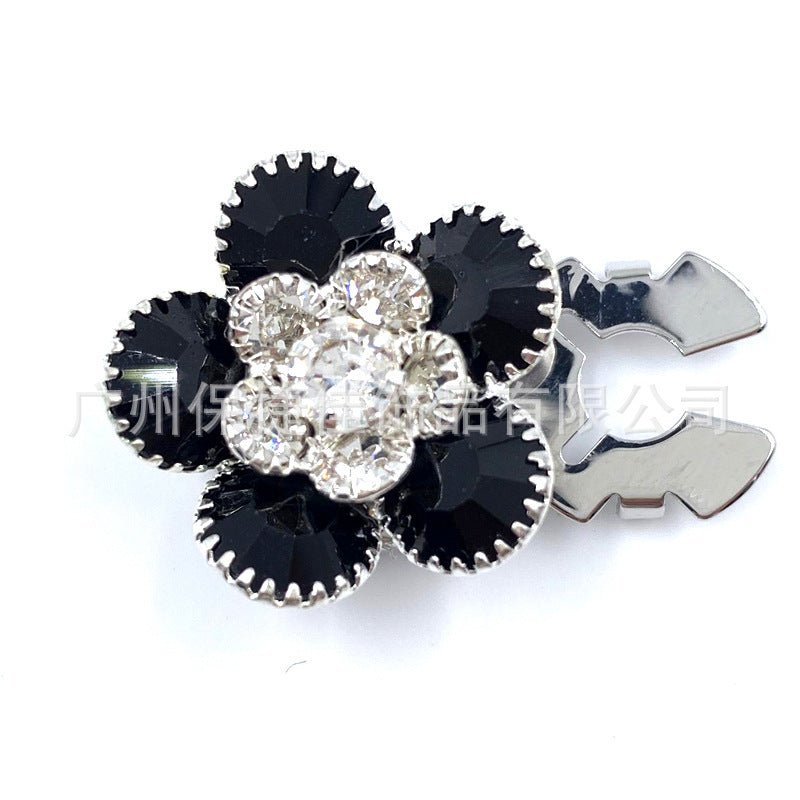 Rhinestone Button Covers | Crystal Flower Decorative Clips(MAC359)