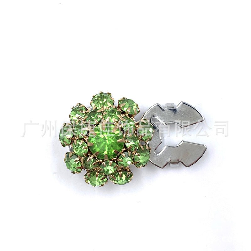 Rhinestone Button Covers | Crystal Flower Decorative Clips(MAC359)
