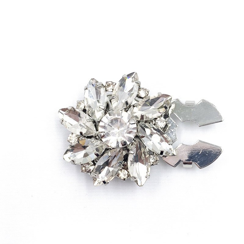 Rhinestone Button Covers | Crystal Flower Decorative Clips(MAC359)