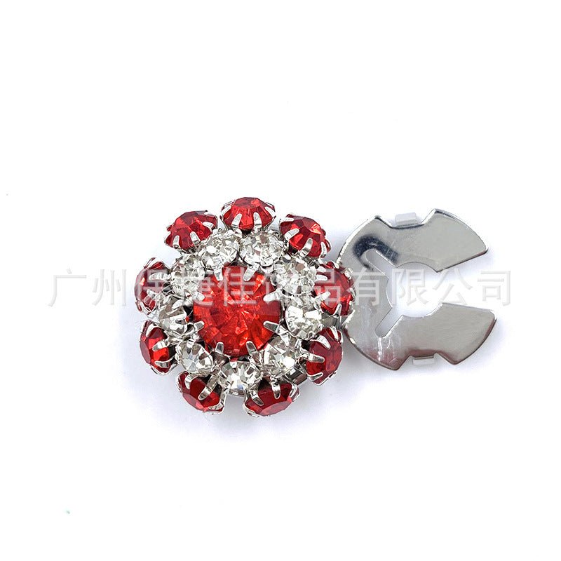 Rhinestone Button Covers | Crystal Flower Decorative Clips(MAC359)