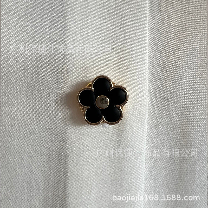 Rhinestone Button Covers | Crystal Flower Decorative Clips(MAC359)