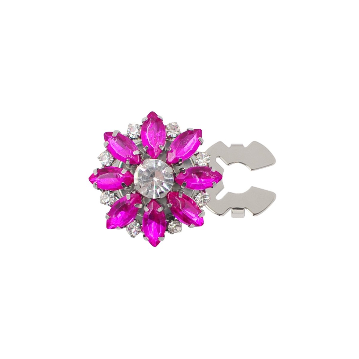 Rhinestone Button Covers | Crystal Flower Decorative Clips(MAC359)