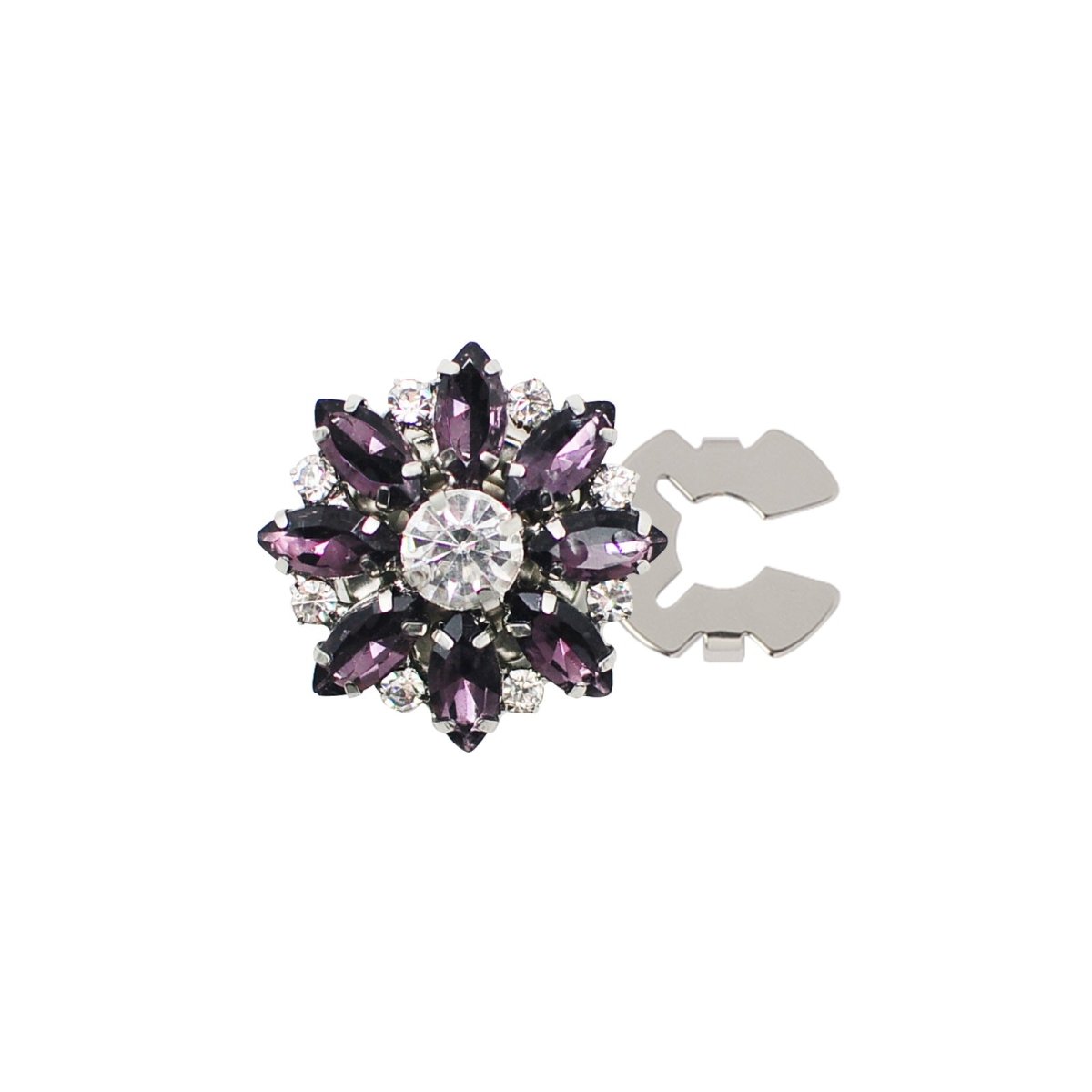 Rhinestone Button Covers | Crystal Flower Decorative Clips(MAC359)