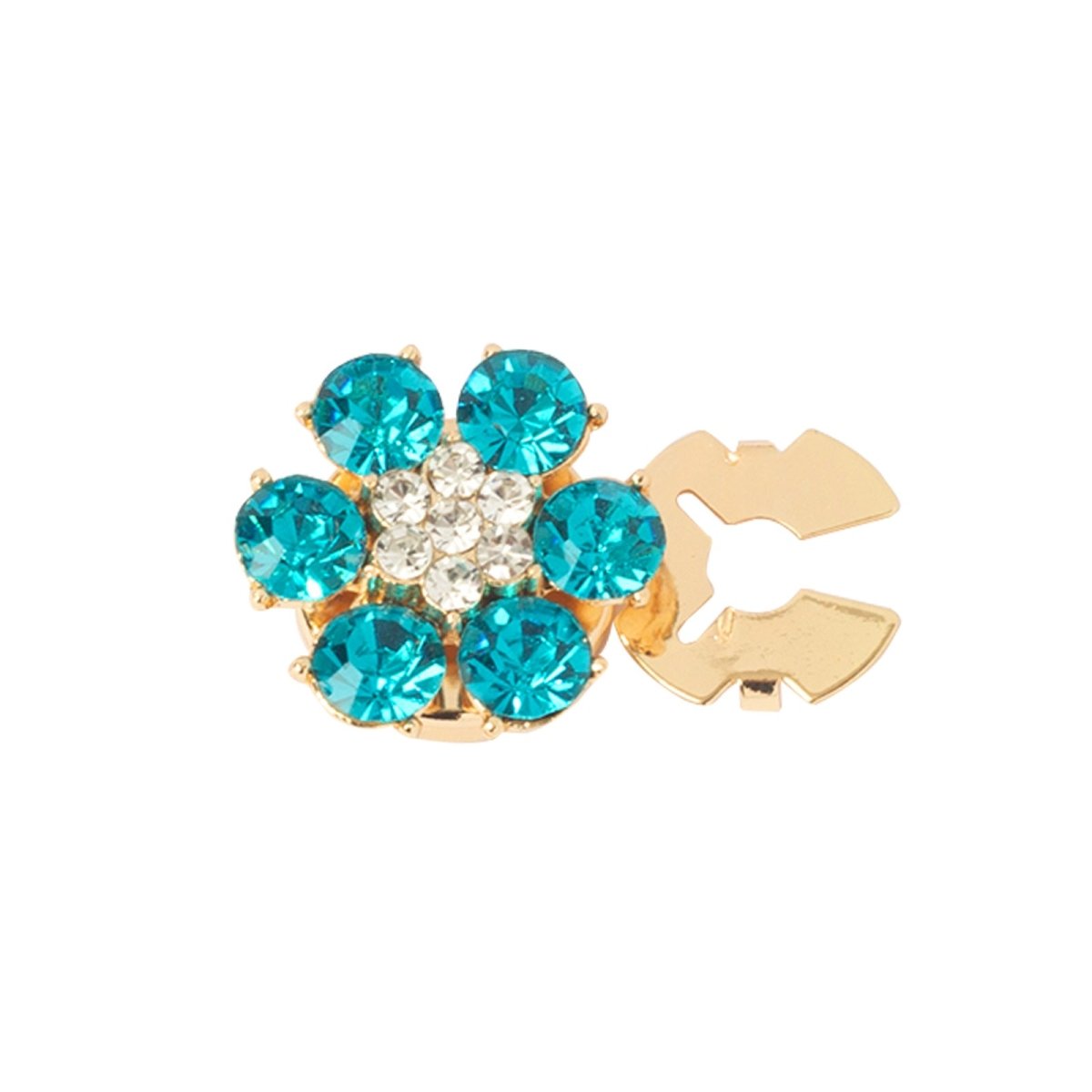 Rhinestone Button Covers | Crystal Flower Decorative Clips(MAC359)