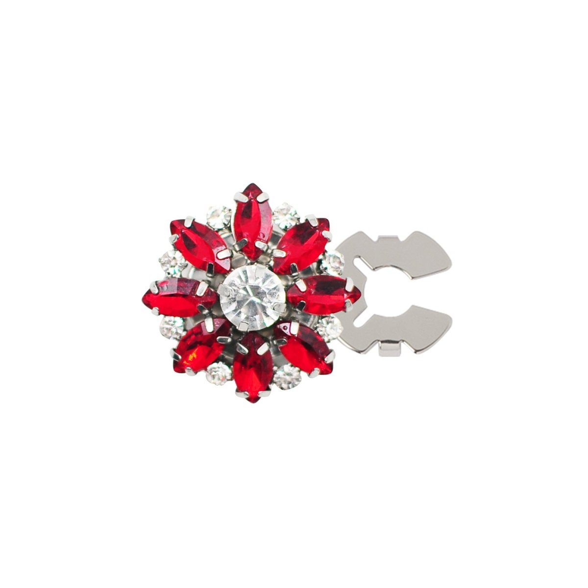 Rhinestone Button Covers | Crystal Flower Decorative Clips(MAC359)