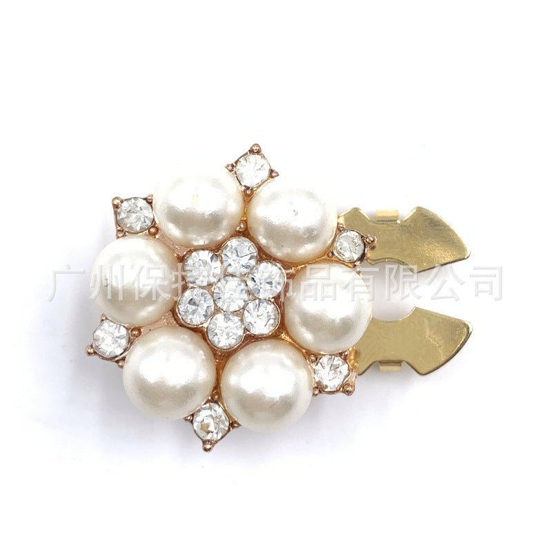 Rhinestone Button Covers | Crystal Flower Decorative Clips(MAC359)