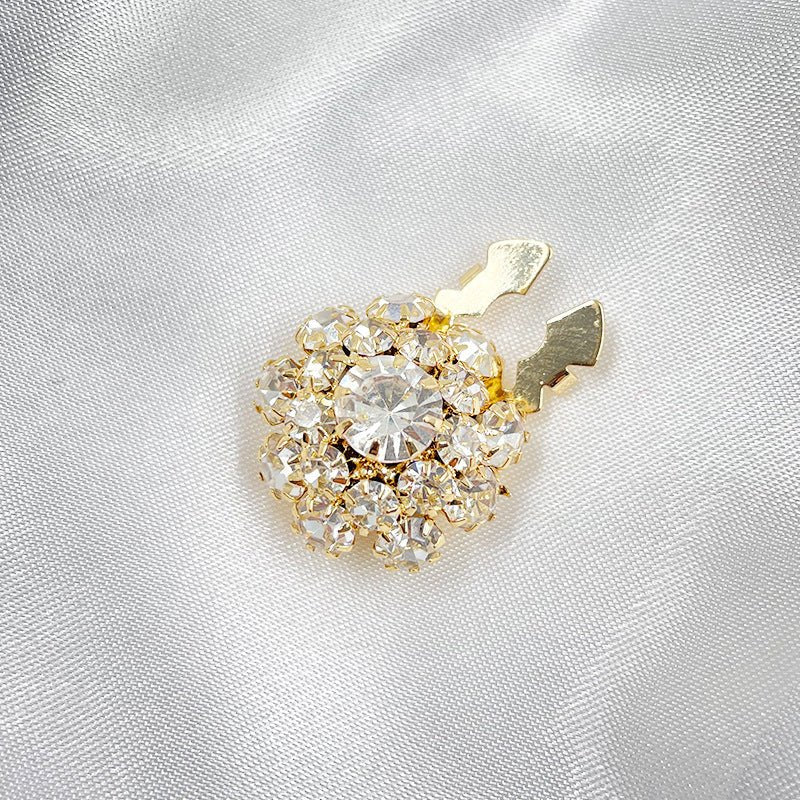 Rhinestone Button Covers | Crystal Flower Decorative Clips(MAC359)