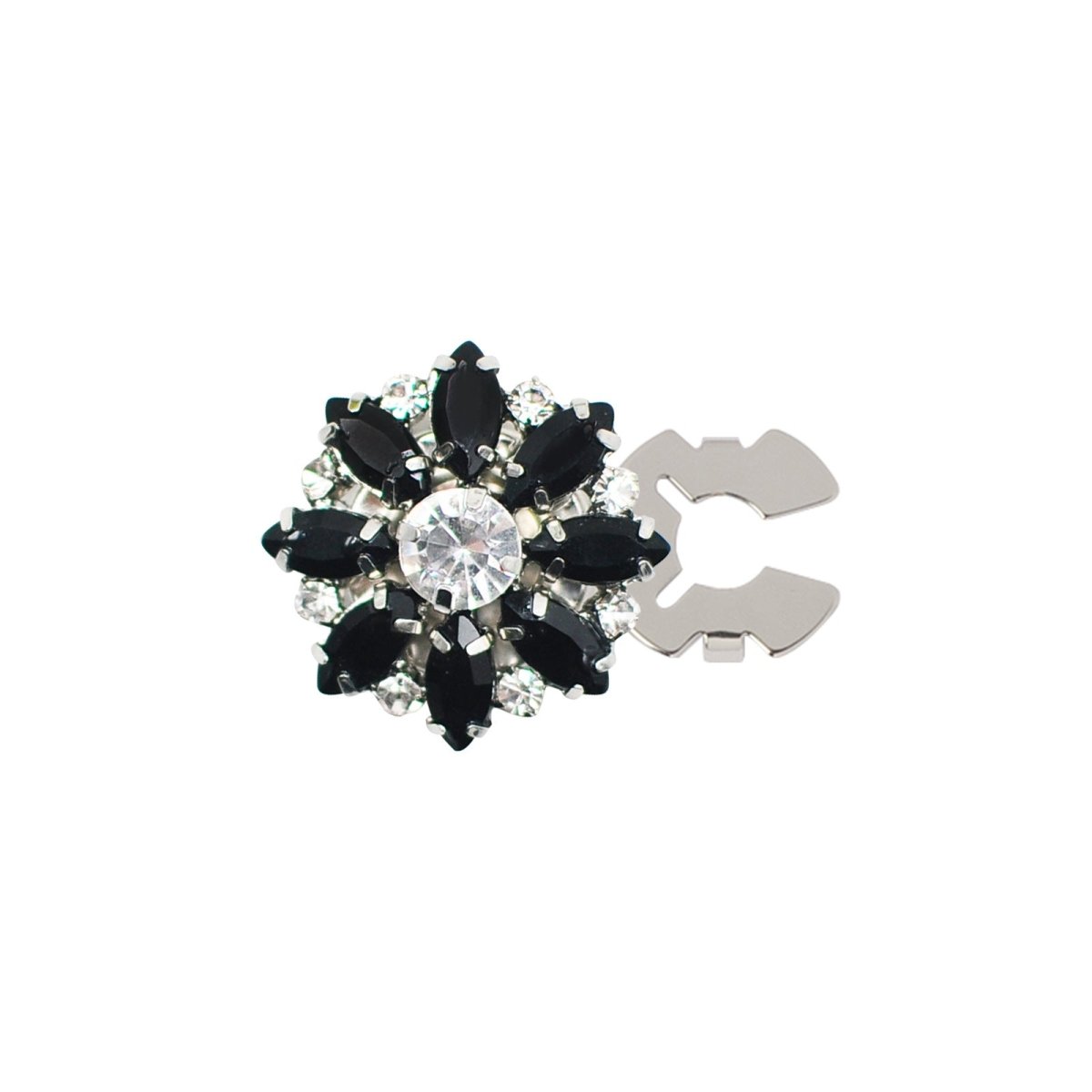 Rhinestone Button Covers | Crystal Flower Decorative Clips(MAC359)