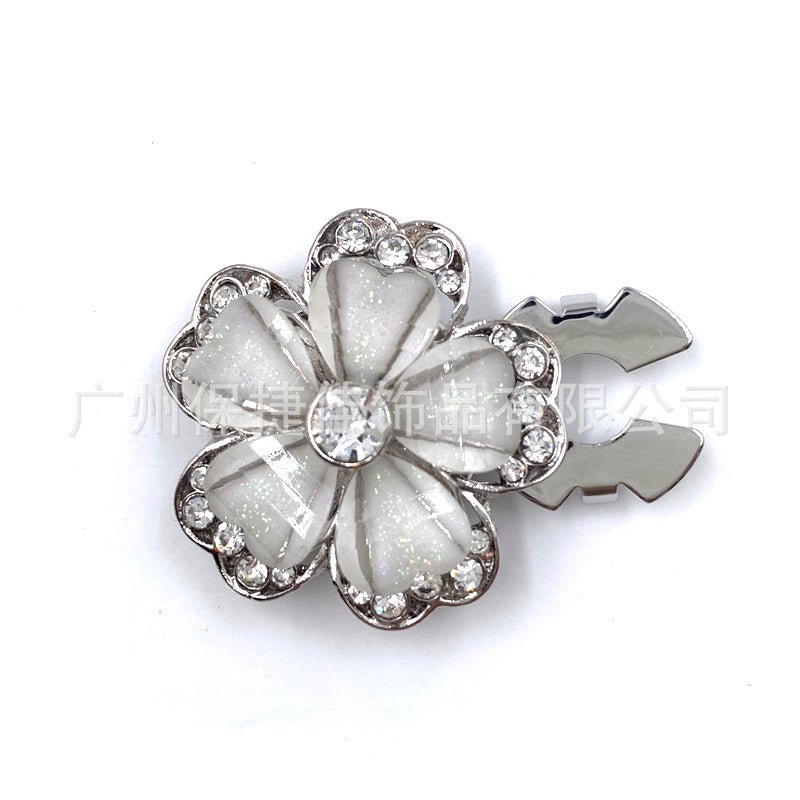 Rhinestone Button Covers | Crystal Flower Decorative Clips(MAC359)