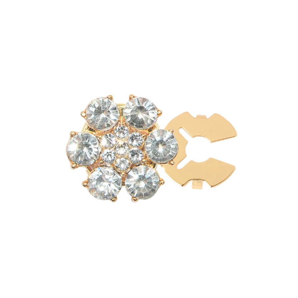 Rhinestone Button Covers | Crystal Flower Decorative Clips(MAC359)