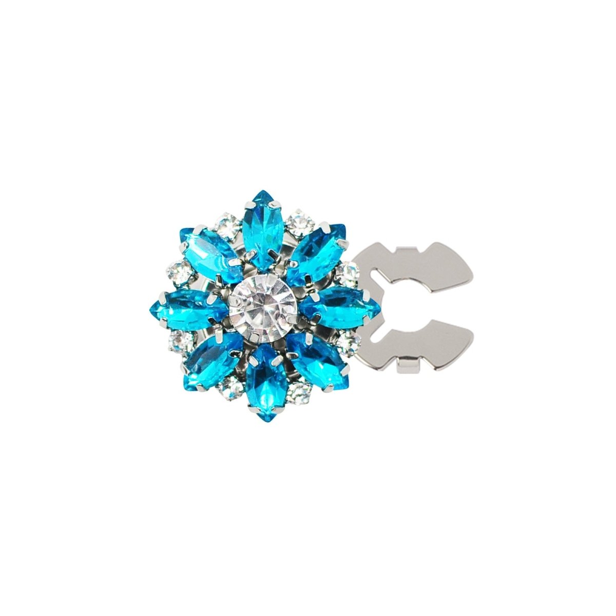 Rhinestone Button Covers | Crystal Flower Decorative Clips(MAC359)