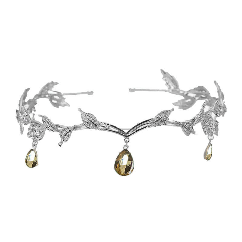 Rhinestone-Encrusted Hair Clip with Forehead Pendant Accent (MAC329)