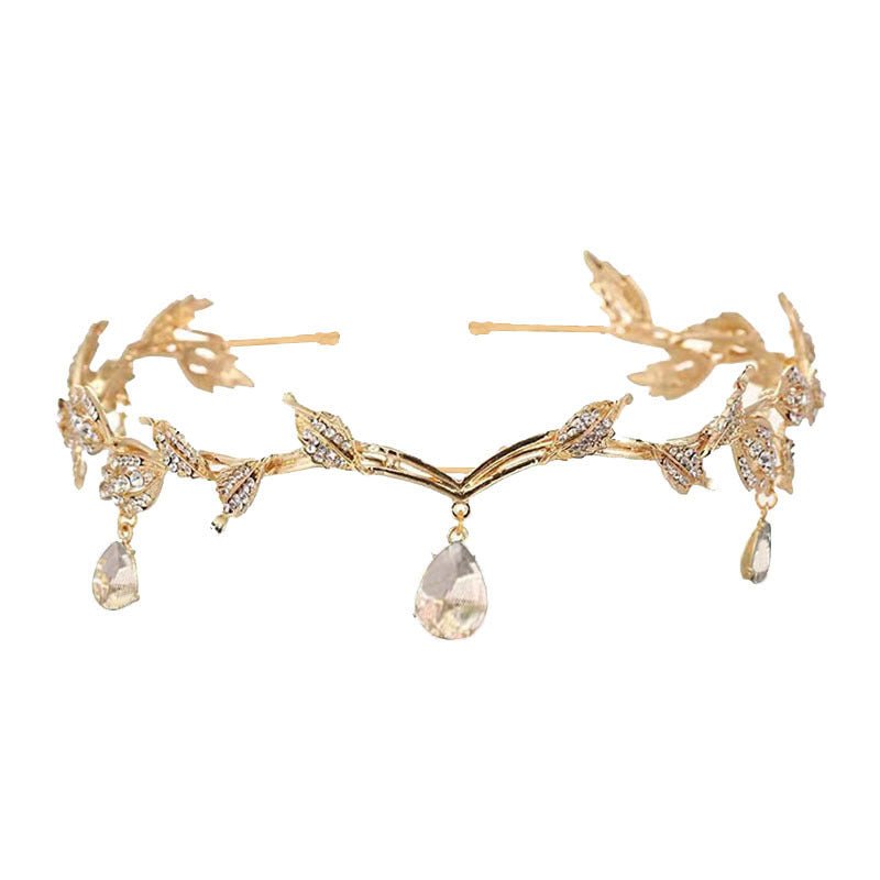 Rhinestone-Encrusted Hair Clip with Forehead Pendant Accent (MAC329)