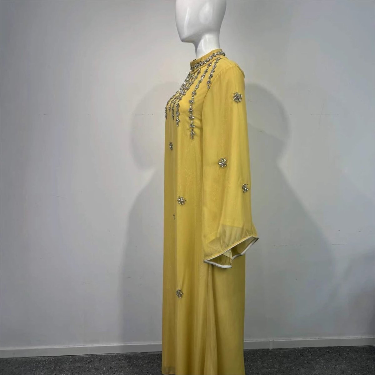 Rhinestone Scatter Batwing Abaya (MA419)