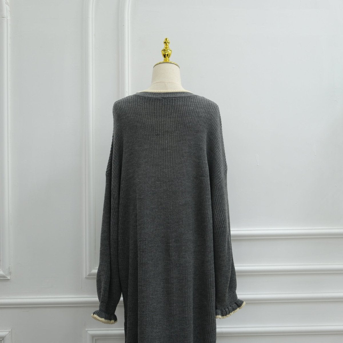 Ribbed Knit Dress with Ruffle Cuffs (MA388)