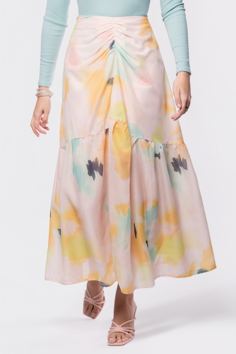 Rina Skirt (Peach Green)