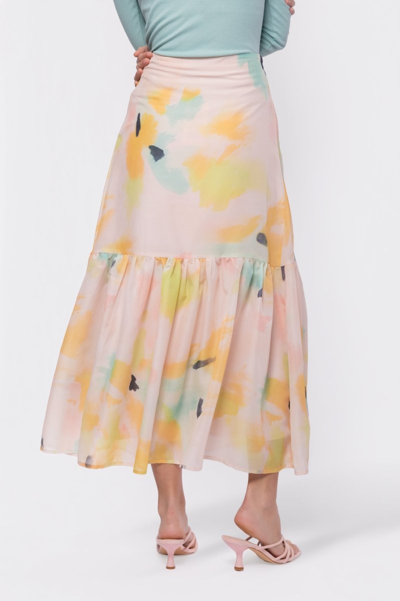 Rina Skirt (Peach Green)