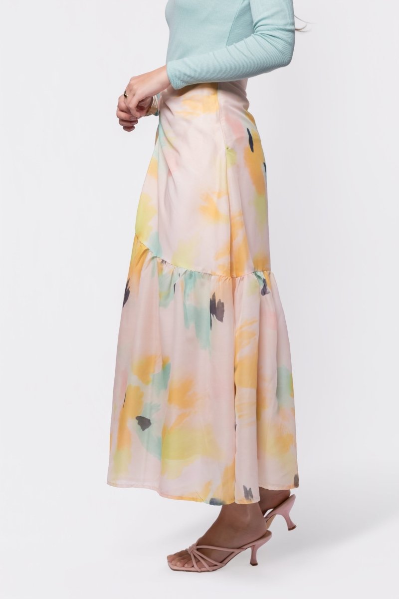 Rina Skirt (Peach Green)
