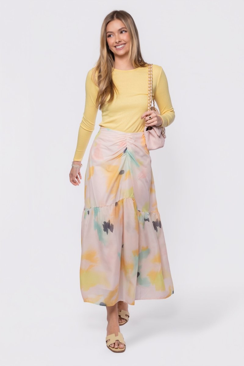 Rina Skirt (Peach Green)